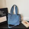 Bolsa Tote de Jeans de Grande Capacidade 2026 Verão Nova Moda Cor Sólida Bolsa Tote Personalizada Bolsa de Ombro Retrô Tendência