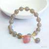 Pulsera de Ágata de Cuarzo Ahumado Natural Guan Yu Pulsera de Ágata Fuente de Sal Joyería Estilo Palacio Fábrica Mayorista S3071302