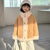 Abrigo de Invierno para Niños Nuevo Reversible Grueso Cálido Chaqueta de Lana de Cordero para Niños y Niñas de 8-12 Años con Piel Integrada