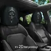 Funda de reposacabezas de coche de terror y divertida, funda de asiento a prueba de polvo, almohada de coche y funda de almohada para el cuello altamente transpirables