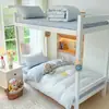 Conjunto de seis peças para dormitório escolar de lençóis, capa de edredom e fronhas 100% algodão, conjunto de três peças para estudante para cama de solteiro e beliche
