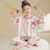 Pijama para Meninas Primavera e Outono 2025 Novo Ensino Fundamental Meninas Crianças Grandes Algodão Puro Roupa de Casa Outono Infantil Manga Longa Conjunto