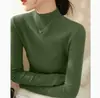Outono/Inverno 2026 Novo Estilo Coreano de Alta Qualidade Manga Longa Gola Alta Meio Base Camada Top para Mulheres Casual Versátil Top A8880