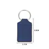 Llavero rectangular de piel sintética con láser, llavero en blanco de doble cara para cinturón, llavero redondo de piel, llavero para imprimir DIY