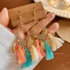 Brincos Boêmios com Franjas, Brincos Longos de Pena Estilo Étnico, Novo Estilo Popular, Brincos de Grife da Moda da Internet