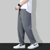 Nuevos pantalones de verano para hombre con un toque de alta gama, pantalones casuales rectos de tendencia retro americano, corte holgado, con caída, pantalones deportivos de pierna ancha