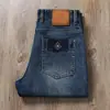 Nuevos Jeans Rectos para Hombre 2025 Moda Versátil Otoño e Invierno Gruesos Lavados en Azul Cintura Media-Alta Sueltos Pantalones Largos