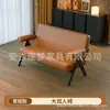 Juego de mesa y sillas casual, incluyendo una mesa y dos sillas, un juego de tres piezas, un sillón sofá pequeño para balcón, adecuado para casas de huéspedes y hoteles, con un estilo vintage