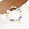 Pulsera de cerámica de Jingdezhen, nueva y que no se decolora, para estudiantes mujeres, pulsera de cuentas de estilo antiguo, pulsera de cerámica fresca y moderna