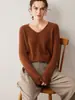 Suéter de cachemira para mujer, 100% cachemira pura, primavera y otoño, nuevo jersey de cuello en V y manga larga, suéter de punto de moda.