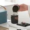 Taza de Expreso de Cerámica Negra Una Olla Tres Tazas Bandeja de Té con Latas de Té Set de Té Portátil para Viaje al Aire Libre traje Ceremonia de Acompañamiento de Negocios