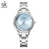 Relógio Elegante Feminino de Pulseira de Aço Padrão Sol Diamante Criativo Distintivo Mostrador Estrela e Lua Relógio de Quartzo 9878
