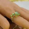 Anillo de Apertura de Color Camaleón Creativo Transfronterizo Anillo Ajustable de Lagarto Tridimensional para Dedo Índice Anillo de Animal Lindo Pulsera