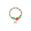 Pulsera de regalo de Navidad con cordón elástico y cuentas de colores, ideal como regalo de Navidad, con campana para árbol de Navidad de Papá Noel.