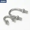 Perno en U de acero inoxidable 304 con tuerca de tornillo, juego de hebilla fija en forma de U, aro para tubo de equitación M6M8M10M12