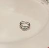 Love Moonlight Aquamarine Zircon Anel Aberto Feminino Light Luxury Niche Design Feeling Finger Ring Elegante Anel Ajustável