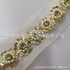 Encaje de malla con cuentas y lentejuelas directo de fábrica, joyería de girasol con perlas hecha a mano, accesorios para ropa de boda DIY