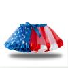 Falda de Estrella con Bandera Nuevo Estilo 2026 para Niñas, Falda Tutú de Malla con Bloques de Color, Ropa Infantil Europea y Americana, Falda Abullonada con Forro