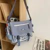 Mochila Escolar Transfronteiriça para Novos Alunos Bolsa Mensageiro Casual Camada Transparente Bolsa para Dor Bolsa de Ombro Tendência Masculina Bolsa Transversal de Grande Capacidade