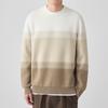Suéter de cuello redondo con color degradado de alta textura para hombre, base 2024 otoño e invierno, nuevo suéter top de estilo coreano moderno
