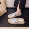 Zapatos de Pescador Casuales de Suela Suave con Lentejuelas Zapatos de Mujer Nuevos de Verano Planos Perezosos Zapatos Casuales Antideslizantes Cómodos