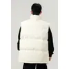Chaleco de Algodón Relleno de Plumas con Parches a Cuadros Otoño e Invierno Nuevo Holgado Talla Grande para Hombre Casual Deportivo Engrosado Cálido