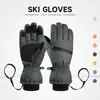 Guantes de esquí para pareja, forro polar de invierno para exteriores, cálidos, impermeables, cortavientos, compatibles con pantalla táctil y antideslizantes para actividades al aire libre en el noreste de China