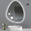 Espejo Inteligente Táctil con Forma Especial de Gota de Agua Espejo de Baño para Hotel Espejo de Maquillaje con Luz Espejo de Baño Montado en la Pared Espejo de Baño LED