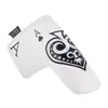 Funda para Putter de Golf, Funda para Cabeza de Eje Recto, Tapa para Cabeza de Putter, Exquisita Tapa Bordada Personalizada para Palo, Estilo Velcro Negro