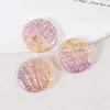Pintura al Óleo Transparente Heidi 23 mm Redondo Plano Agujero Recto Cuentas Sueltas Bolígrafo de Cuentas Hecho a Mano DIY Accesorios para Cadena de Teléfono