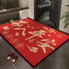 Feliz Año Nuevo Felpudo Rojo para Puerta de Entrada Felpudo para Gatos Cortable Limpia Polvo Antideslizante Fácil de Limpiar Felpudo de Bobina