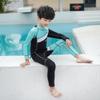 Traje de Buceo para Niños, Traje de Baño de una Pieza con Bloques de Color y Mangas Largas para Hombres y Mujeres, Snorkel, Surf, Traje para Medusas, Buceo Libre Estilo Húmedo