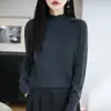 Suéter de Punto Fino con Cuello Alto y Mangas Largas para Mujer, Color Sólido, Holgado, Camisa Base Superior, Nuevo Otoño/Invierno 2026