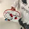 Nova bolsa de moedas fofa bordada com gato, bolsa de maquiagem portátil casual de grande capacidade para viagem, bolsa de mão de celular de desenho animado
