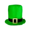 Em estoque Chapéu Alto Macio Irlandês Chapéu de Festa de São Patrício Chapéu de Barba de Trevo Verde Chapéu Alto Verde