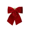 Lazo Rojo Grande de Terciopelo para Colgar en el Árbol de Navidad Decoración de Boda Decoración Festiva de Año Nuevo