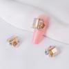 Pedrería para Uñas con Diamantes Grandes Brillantes, Pedrería Transparente Tipo Hielo con Parte Posterior Puntiaguda, Pedrería Apilada, Cubos de Azúcar Cristalino con Forma de Flor Rosa y Huevos de Paloma