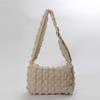 Bolsa Nuvem Plissada para Mulheres, Bolsa de Ombro Acolchoada Xadrez de Nicho Coreano, Bolsa Tote Versátil para o Dia a Dia, Bolsa Transversal de Grande Capacidade