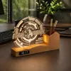 Reloj Corporativo de Aniversario Acrílico Creativo Portaplumas Regalo de Negocios para Escritorio Luz Nocturna con Logo Personalizado