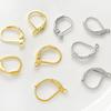 Gancho para la oreja simple con galvanoplastia de oro real de 14k que conserva el color, gancho para la oreja francés con anillo de rebote colgante, accesorios para aretes hechos a mano DIY