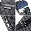 Riñonera Bolso Cruzado para Hombre Bolso Cruzado para Hombre Cuadrado de Alta Gama a Cuadros Logotipo Impreso Personalizado Mochila Bandolera Multifuncional