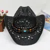 Sombrero de Paja de Concha Estilo Bohemio Verano Playa Estilo Étnico Sombrero Hueco Parasol Protector Solar Sombrero Vaquero Occidental