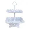 Arranjo de Aniversário Decorações de Mesa de Sobremesas Prateleira de Exibição de Casamento Europeu Mesa de Frutas Bandeja de Plástico para Bolo Suporte para Lanches