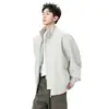 Chaqueta de Patchwork Desestructurada con Cuello Alto de Marca Nueva y de Moda Estilo Americano para Hombres y Mujeres, Ropa Exterior Casual Versátil de Moda Suelta Retro