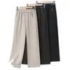 Pantalones para mujeres de mediana edad y mayores, pantalones mom, primavera, otoño, invierno, holgados, forrados de polar, pantalones para mujeres mayores, cintura elástica, pierna recta, pantalones de abuela de 60 años
