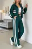 20262024 Otoño Comercio Exterior Y2K Chaqueta Top Rayado con Cremallera Traje Deportivo Casual para Mujer Otoño Preventa