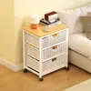 Carrito de almacenamiento de snacks para el hogar con cajones de rejilla, ruedas y estantes para almacenamiento móvil junto a la cama y organización de artículos varios