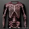 Camiseta de manga larga casual retro con calavera 3D para hombre, cuello redondo, pulóver, nuevo, transfronterizo, directo del fabricante