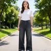 Jeans Masculino de Sarja Lavada com Bordado de Letra Russa Estilo Primavera Marca Americana Tendência Solto Retrô Ponto Venda Atacado