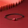 Pulsera tobillera de Cinabrio Rojo para Mujer, Amuleto de Buena Suerte para Exámenes, Regalo de Cuentas Budistas para Estudiantes, Pulsera de Amistad para Hombre, Hecho a Mano